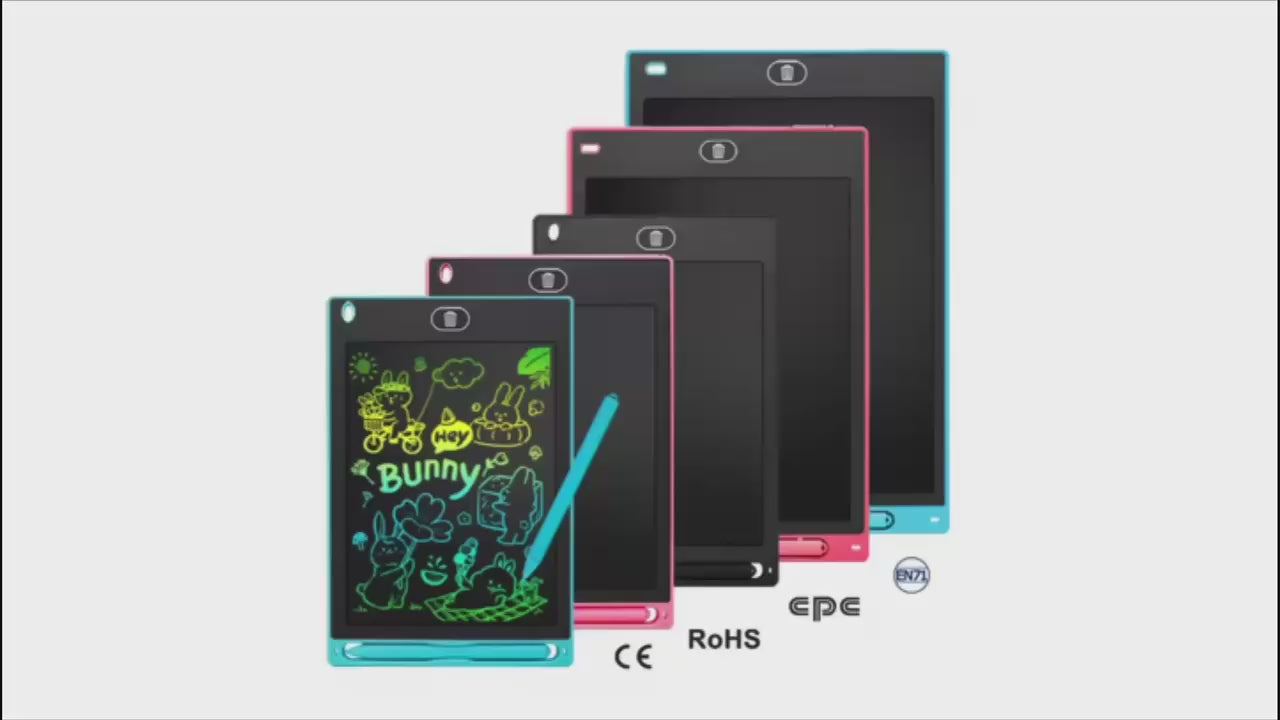 LCD Schreibtafel für Kinder – 6.5/8.5/10/12 Zoll Wiederaufladbares Zeichentablet mit Stift, Lern- &amp; Reisetafel